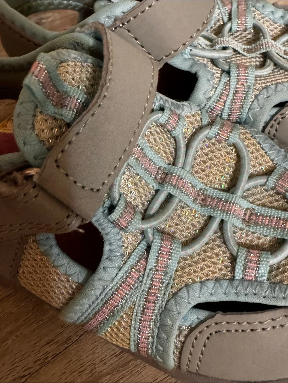Koala Kids Brown and Mint Closed-Toe Kids Sandals